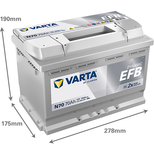 Varta Dynamic EFB Start And Stop N70 12V 70AH 570500076