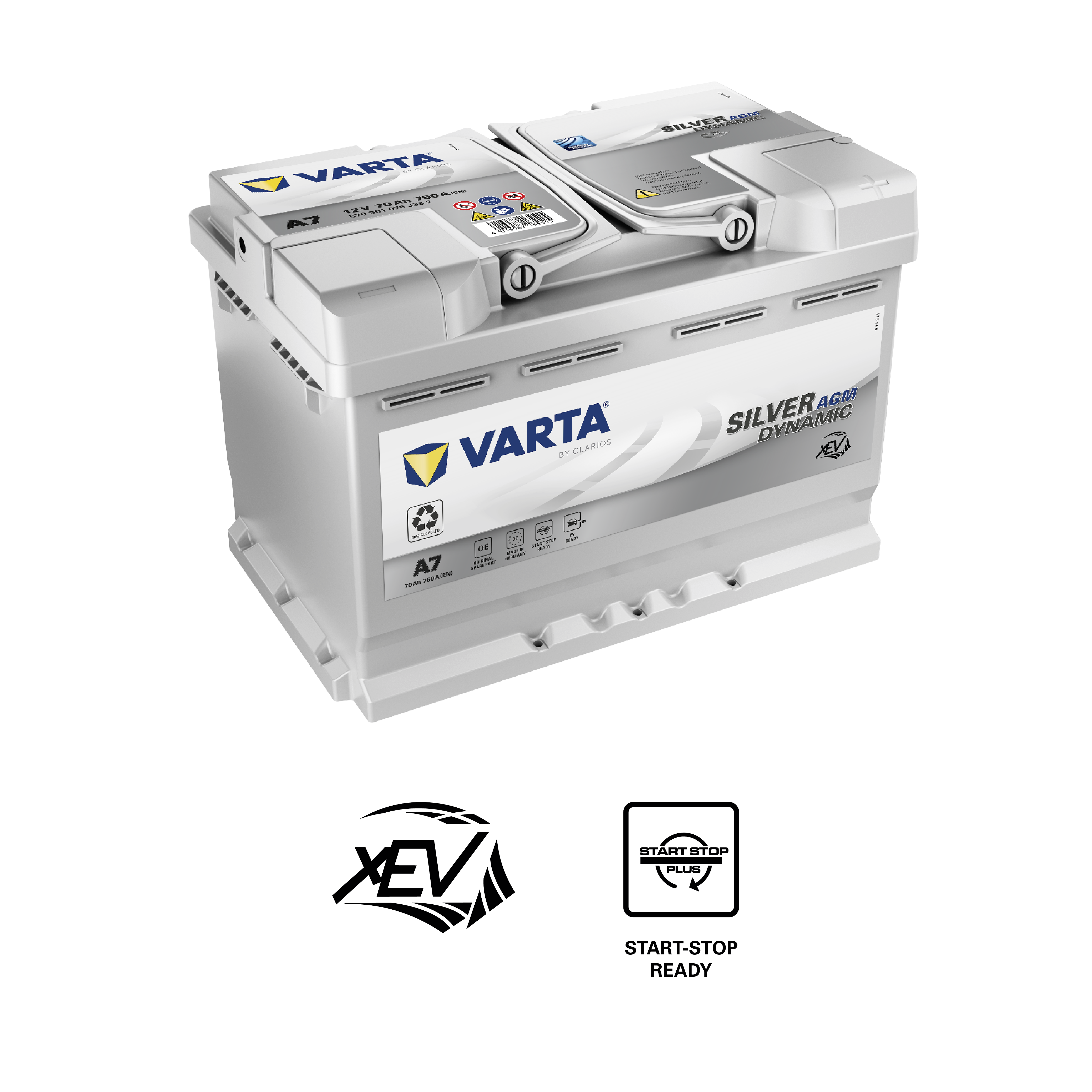 Varta Agm Start And Stop A7 (ex E39) 12V 70AH 570901076