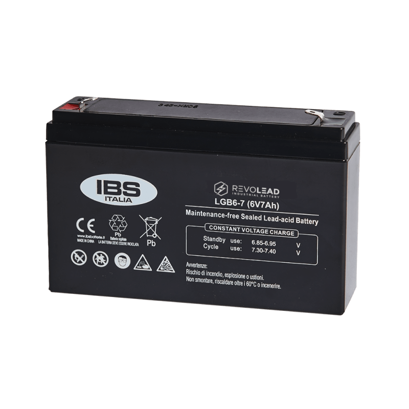 Batterie sigillate AGM Revolead LGB6-7 6V 7Ah uso tampone