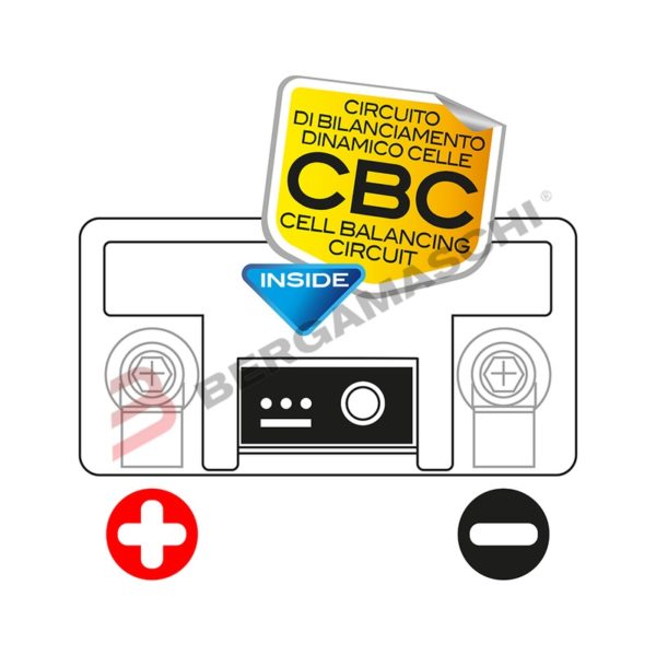 batteria moto litio controllo cbc positivo sinistra