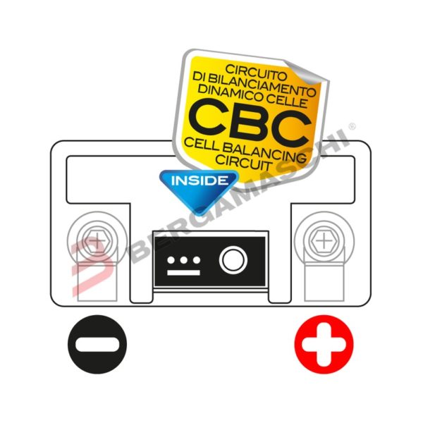 batteria moto litio controllo cbc positivo destra