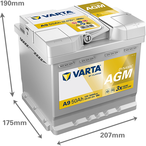 Varta Dynamic Agm Start And Stop A9 12V 50AH 550901054